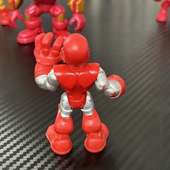 Iron Man Superhero Mini Action Figures Set Lot of 5, Plastic, Red/Gold/Silver