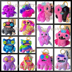 Mini Fuggler Keyring Clip On Bag Plush 5″ Funny Ugly Monster Green Blue Red