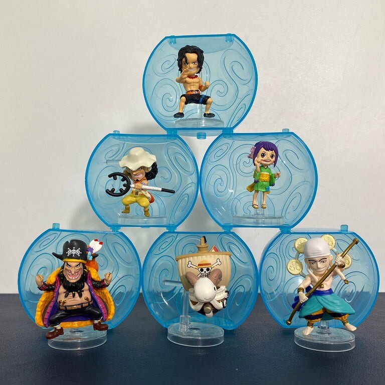 BANDAI Gashapon Figure One Piece Vol 7 naval battle of 6PCS Capsule Usopp Merry