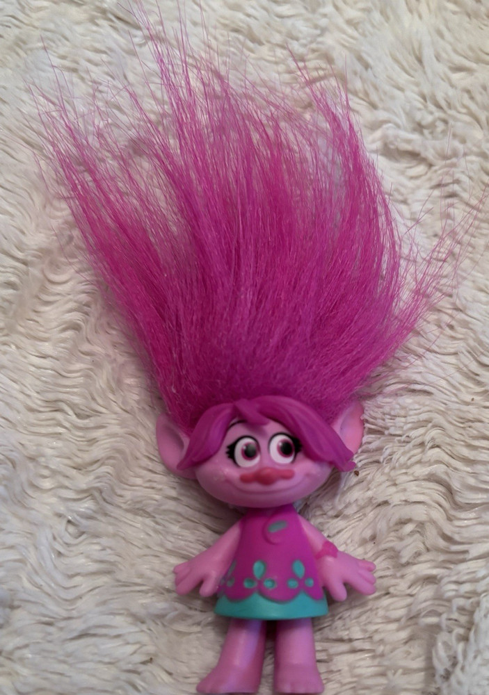 DreamWorks Trolls Poppy Pink & Teal Plastic Figure 2016 Movie Video Games