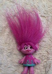 DreamWorks Trolls Poppy Pink & Teal Plastic Figure 2016 Movie Video Games