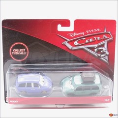 Disney Pixar Cars 3 Minny & Van diecast 2-pack set by Mattel 2016 – worn