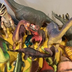 DINOSAUR Toy Figure Lot of 30 Hard Plastic Prehistoric Animals T Rex All Sizes