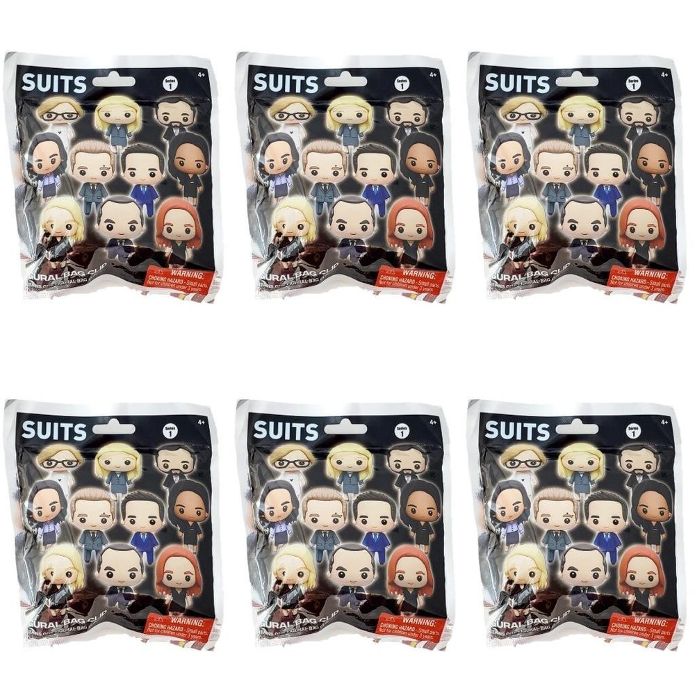 SUITS Series 1 Figural 3D Bag Clip – Lot of 6 Sealed Blind Bags