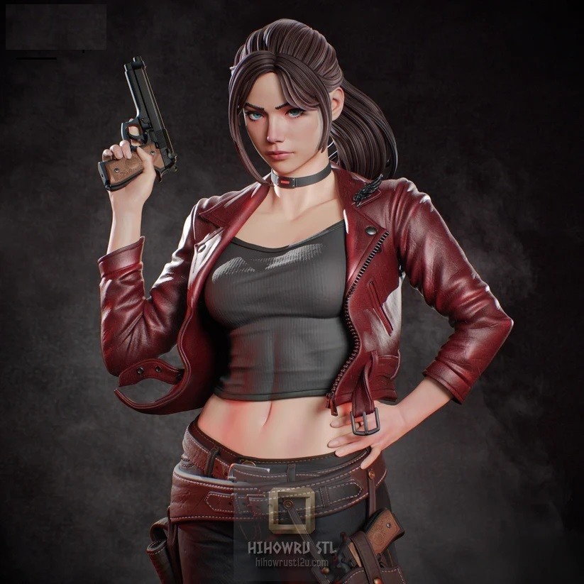 Claire Redfield R.E Figure/Statue, sla/pla 3d printed,Painted,handmade