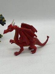2 Dragon Action Figures 2007 Green Yellow “Dark Dargon” & Plastoy Red Yellow 👀