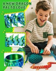 12″ Articulated Crystal Dragon Inside 4.53″ Dragon Egg – Unique Toy for Kids