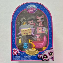 Littlest Pet Shop G7 Bath Time Play Pack Mommy & Kittens Set 562 563 564 NIB