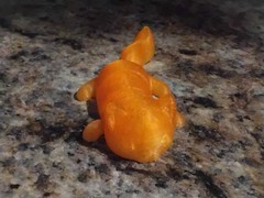 Articulated 3D Printed Cat Fidget Toy Orange Crystal PLA Flexible Desk Pet Gift