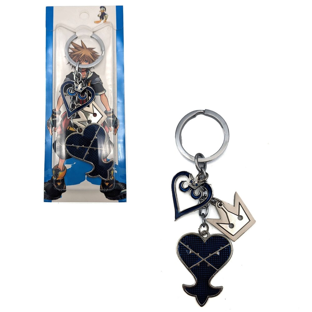 HEART HEARTLESS CROWN SYMBOL Kingdom Hearts 1 in. 4 Pcs. Key Chain Set