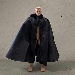 KC-HC-RG-BK: 1/12 Black Wired Hooded Cape for 6″ Action Figures