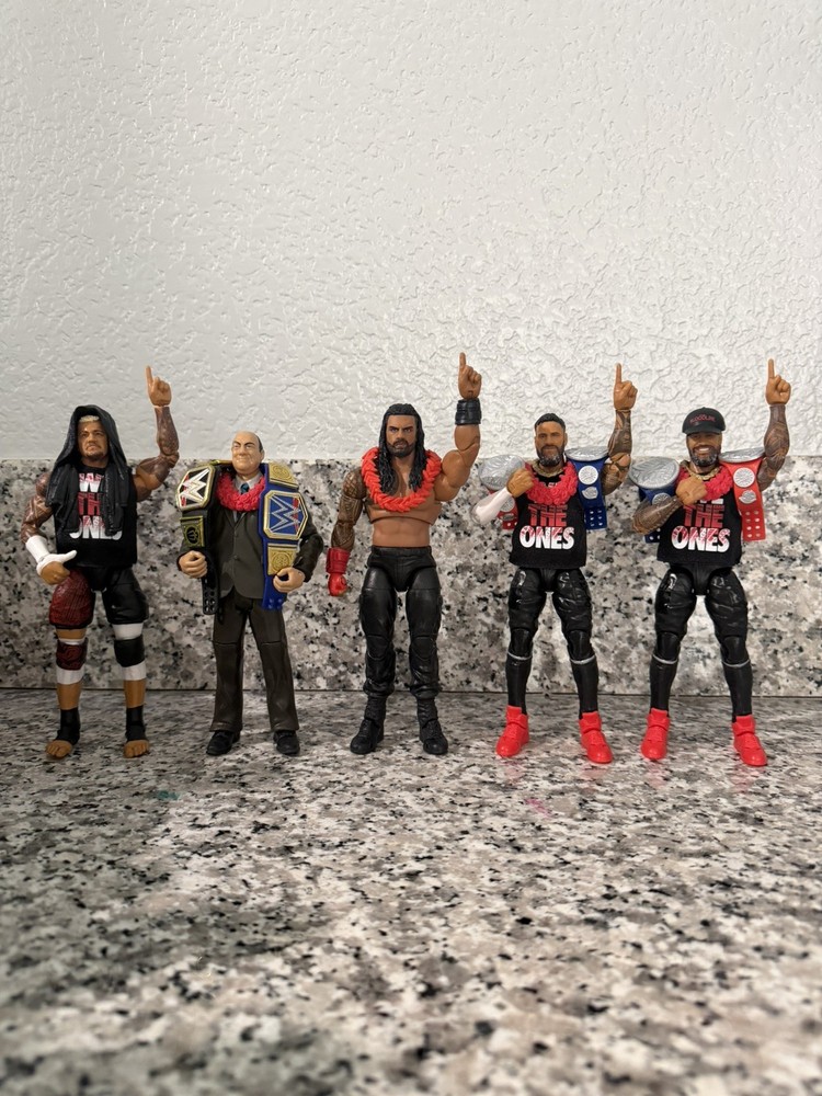Custom WWE Elite Bloodline Lot Roman Solo Sikoa Jimmy Uso Jey Uso Paul Heyman