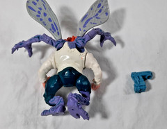 Vintage TMNT Ninja Turtles Figure Baxter Stockman 1989 partial weapon + Card