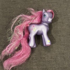 Vintage My Little Pony Petal Blossom Hasbro 2002 G3 Purple With Pink Hair MLP