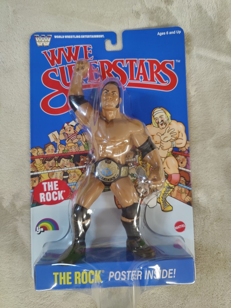 Mattel WWE Superstars LJN THE ROCK 1980’s 8″ Retro Figure 2026 Blue Card NEW