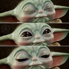 Baby Yoda Grogu Eyelids – Sideshow realistic version hand painted silicone lids