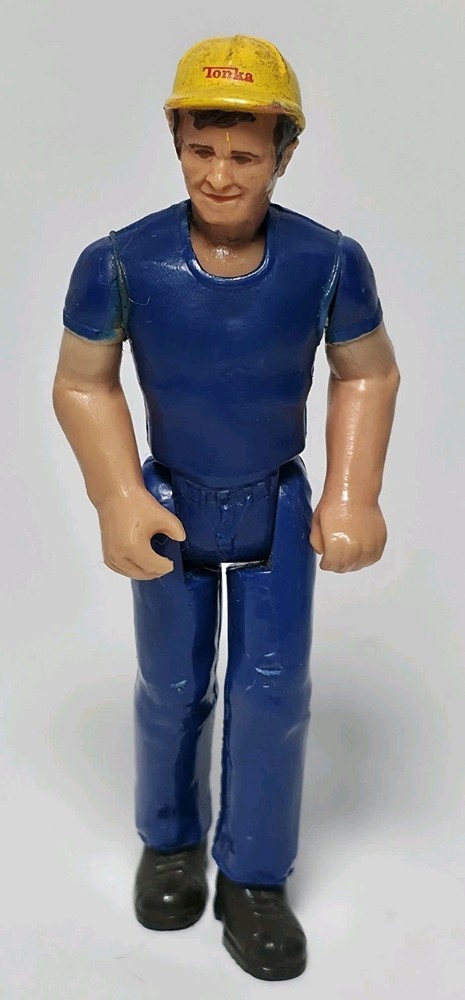 Vtg Tonka Adventure People Construction Worker Blue Shirt & Pants Figure (T2)