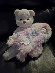 Handmade 12inch Fully Jointed Pink Rainbow Dinosaur Teddy Bear