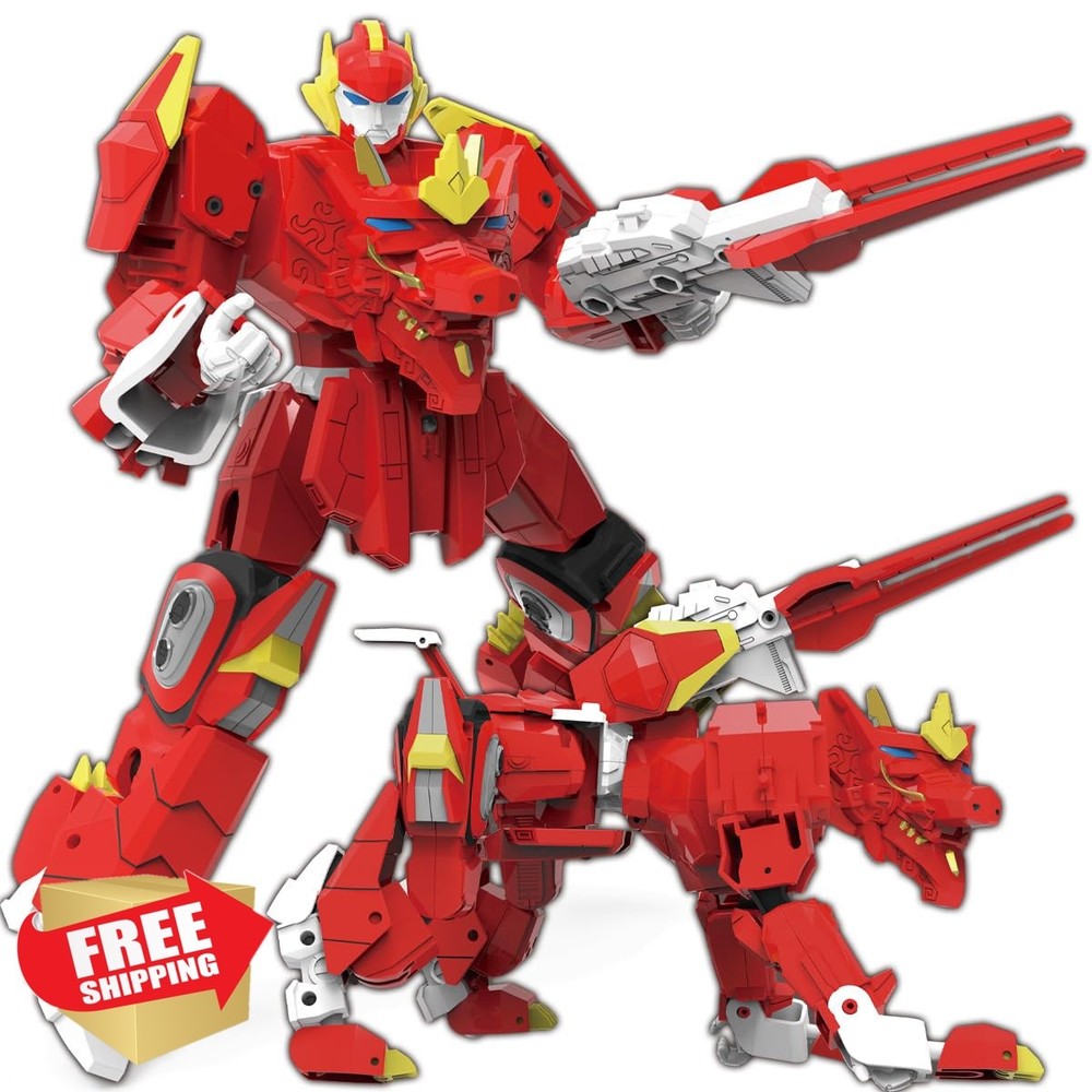 Wenbeier Red Animal Robot Transforming Figure Toy