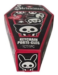 SKELANIMALS Keychain Porte Cles 6 Keychains Set Coffin Case Collect Them All NIB