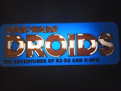 Retro Droids star wars logo lightbox sign for vintage DROIDS Star Wars display