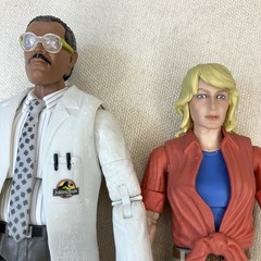 Mattel Jurassic Park Amber Collection lot John Raymond & Dr. Ellie Sattler OOB