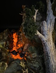 Lava Light Up Action Figure Base Custom Designed 7″x 10″ Diorama Tabletop Gaming