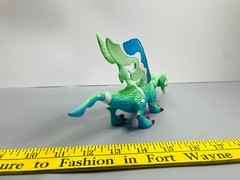 Shantou Dragon Toy Action Figure SDE 8″ Tall Display Blue Green Winged Dinosaur
