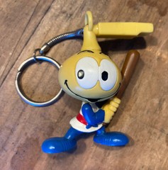 Vtg 1983 Snorks Allstar Seaworthy BASEBALL Keychain Keyring Toy PVC Figure 80s!