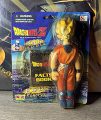 Dragon Ball Z Super Saiyan Goku Clip-On Plush w/ Facts Book 2000 Fun 4 All RARE