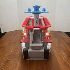 Paw Patrol Aircraft Carrier HQ with Chase Action Figure and Mighty Pups Cruiser