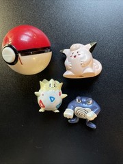 Tomy Pokemon Clefairy Togipi Poliwrath Mini Figures 1999 Nintendo Pokeball Read