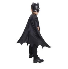 DC Batman Cape & Mask Set Kids One Size Black Superhero Costume Rubies NEW