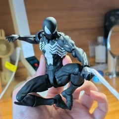 MessToys Black Neighbor Symbiote Spider‑Man Black Suit Action Figure Model