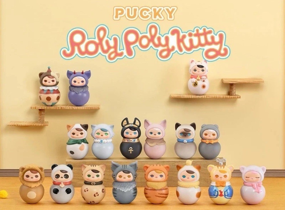 POP MART PUCKY Roly-Poly Kitty Series Figures 16pc Blind Box 100% Authentic