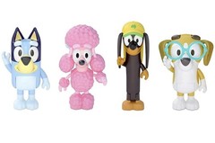 Bluey & Friends Figure 4-Pack Set: Bluey, Snickers, Coco & Honey