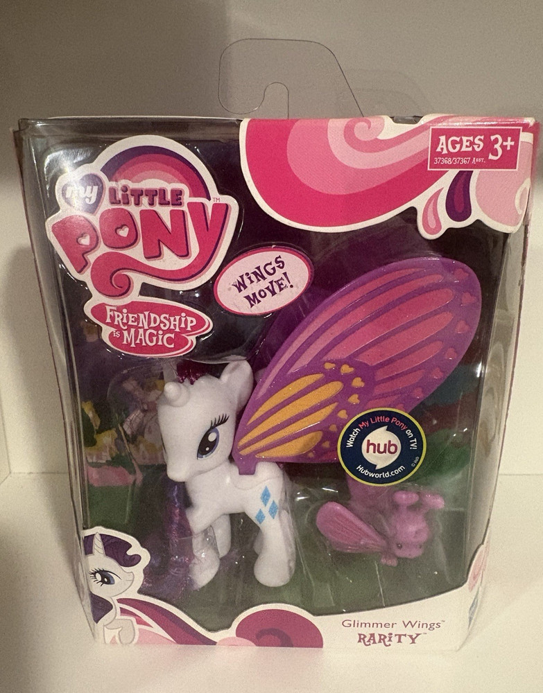 My Little Pony G4 Friendship Is Magic Rarity Glimmer Wings Figure, NIB, MIB, MOC