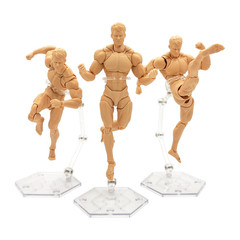 Poseable Flight Stands, Articulated Action Figure Stands, CLEAR, Figures 4-7 IN