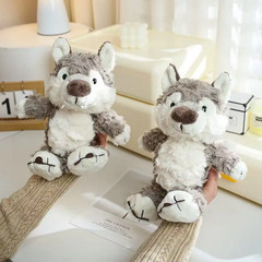 Grey Wolf Plush Toy Kawaii Soft Stuffed Animal Pillow Birthday Gift