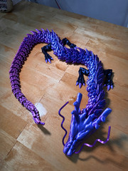 Articulated Crystal Dragon 3D Printed Flexi Fidget Toy Desk Decor Galaxy Gift