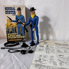 VTG Marx General Custer Fort Apache Fighters Movable w/ Box Accessories 90% VG