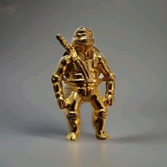 Vintage 24k Gold Guilded Teenage Mutant Ninja Turtle Leonardo Collectable