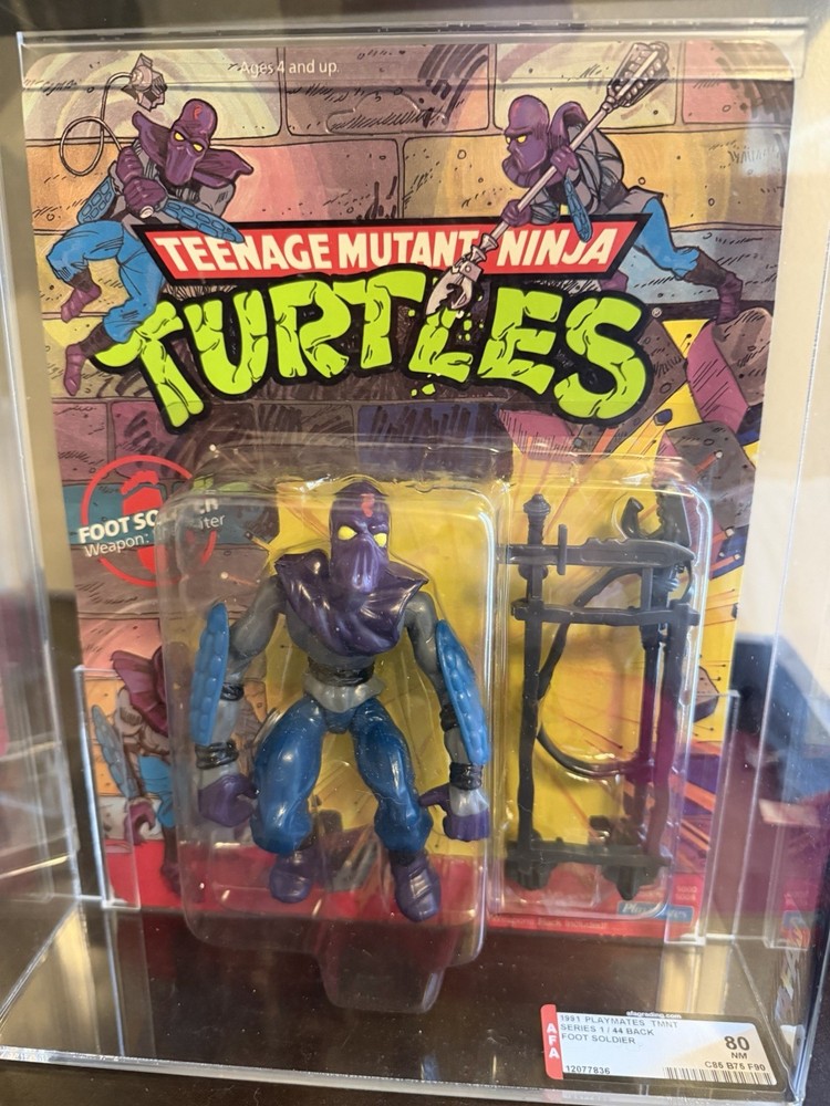 Vintage 1991 TMNT MOC FOOT SOLDIER Series 1 – 44 Back Graded AFA 80 Playmates