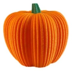 3D Printed Pumpkin Medium – Orange with Green Stem Fall Decor Tabletop Ornament