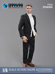 1/6 Scale Men Business Suit Full Set BLACK For 12″ Hot Toys Ganghood Male Figure
