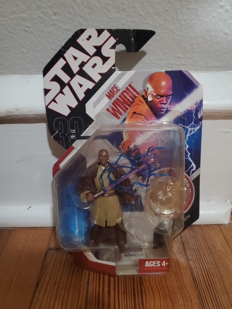 Star Wars 30th Anniversary Mace Windu Action Figure W/ Coin New In Package