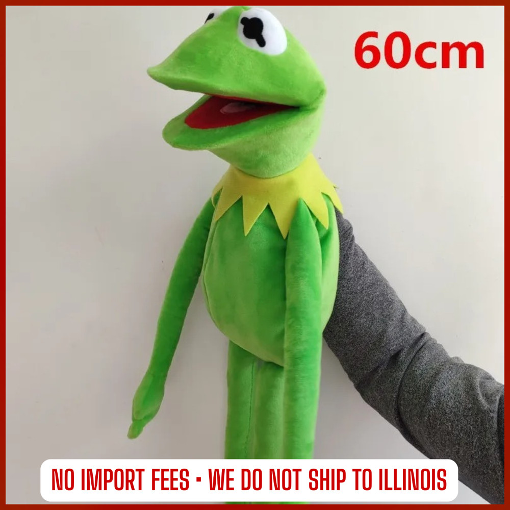 60CM Kermit Frog Plush Doll Soft Stuffed Hand Puppet Kids Gift