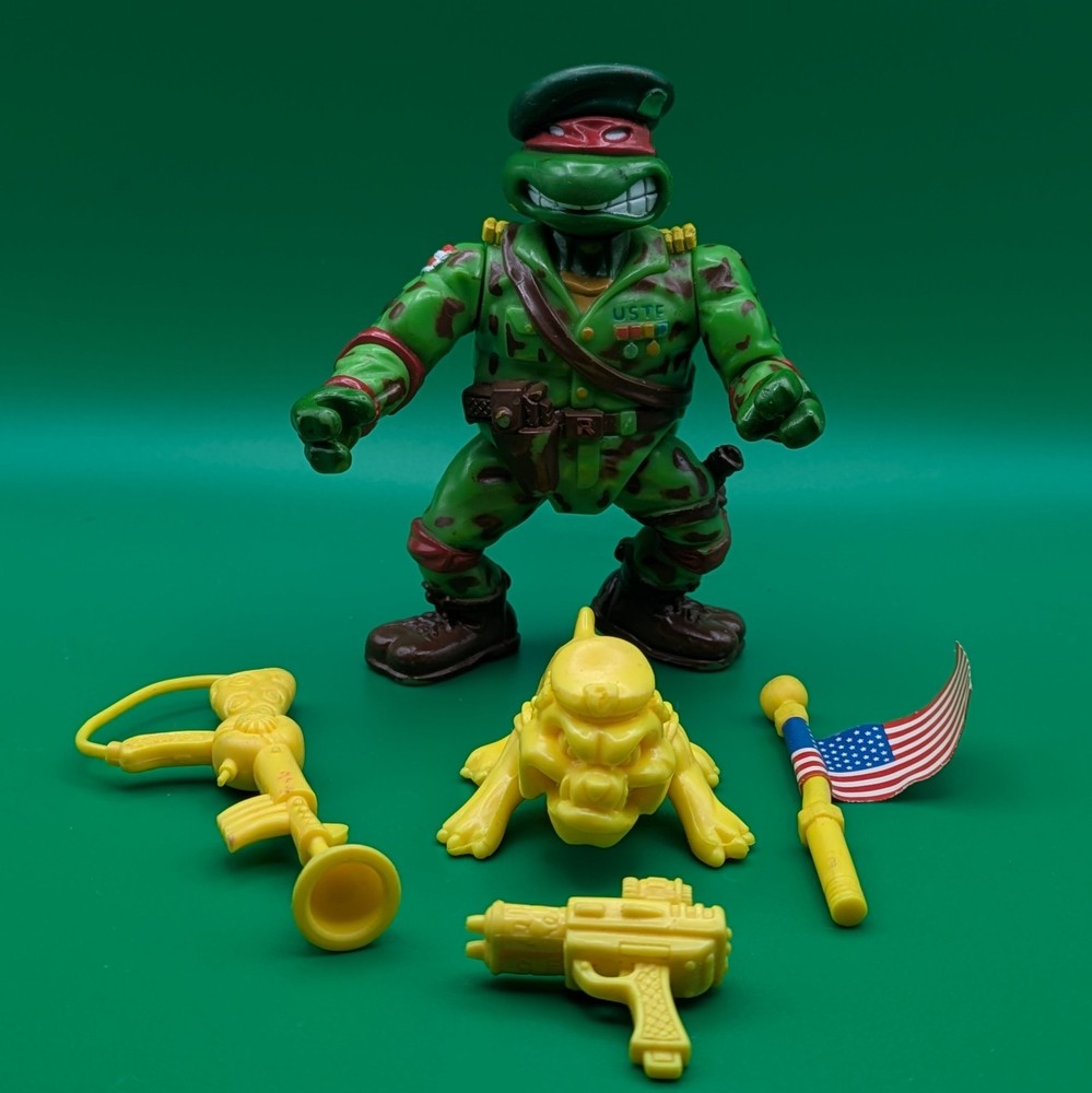 TMNT Mutant Military Raph The Green Teen Beret 1991 100% Complete