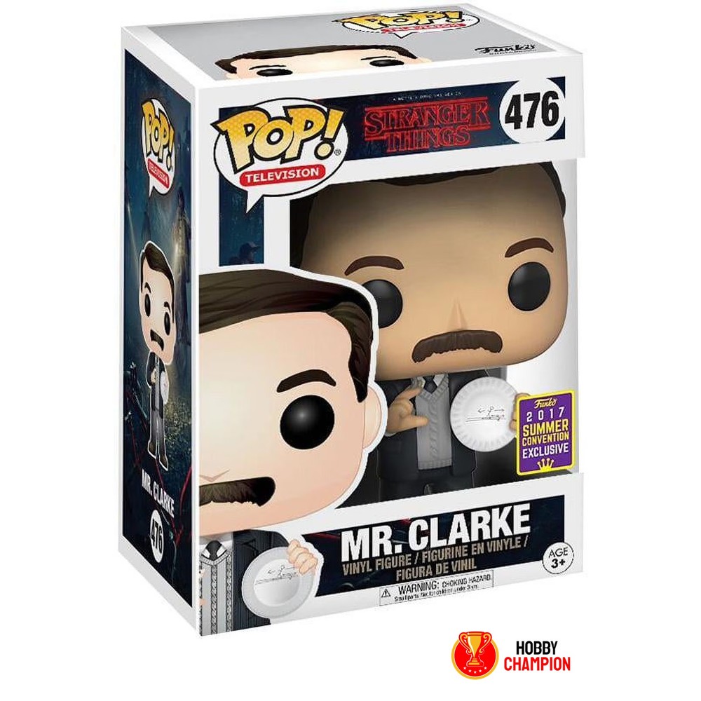 Stranger Things Funko Pop Mr. Clarke 476 Summer Convention VAULTED MINT Box