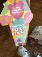 Sonny Angel Happy Birthday Pink Bear With Cake 100% Authentic New Open Box .